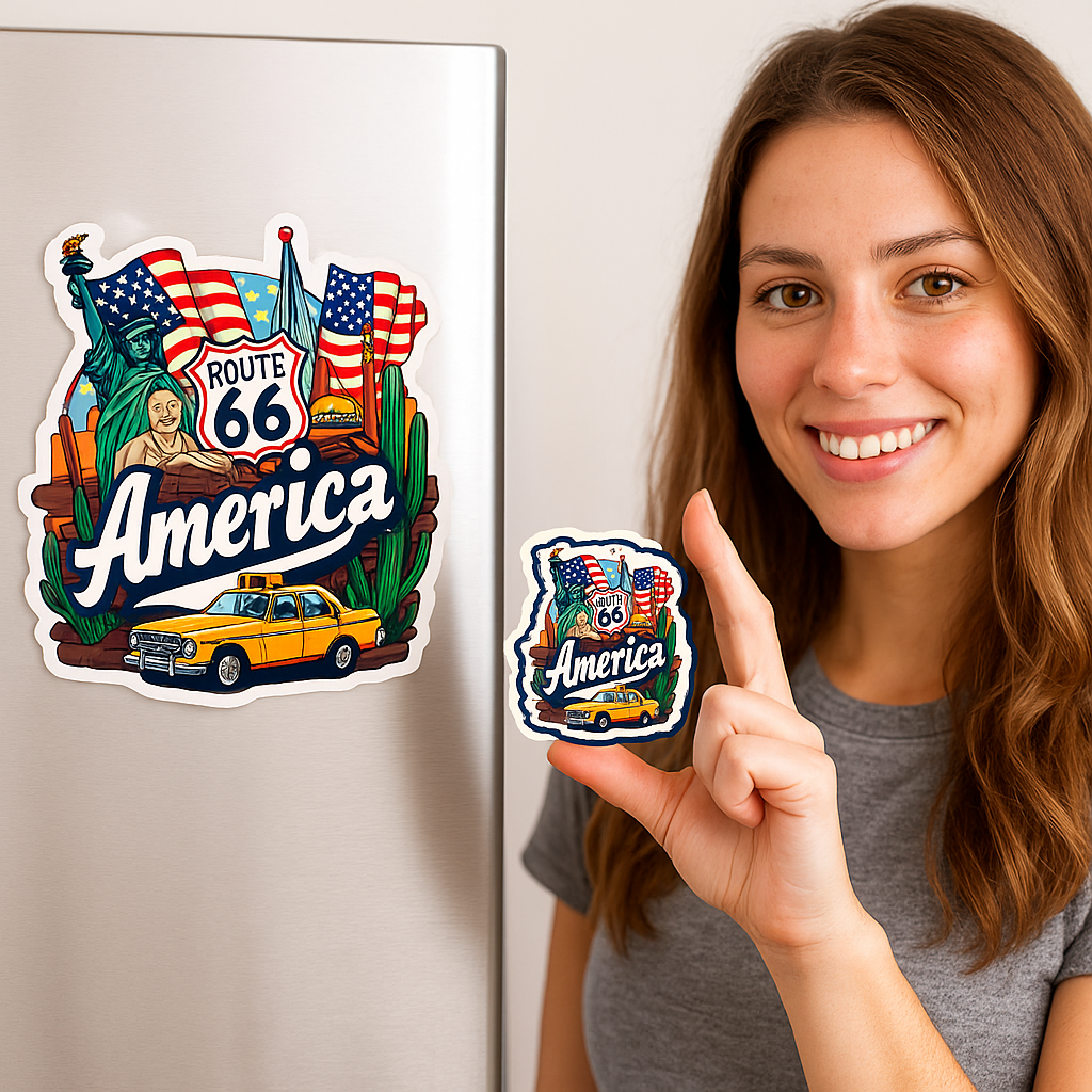 America Country Theme Wooden Refrigerator Stylish Fridge Magnet