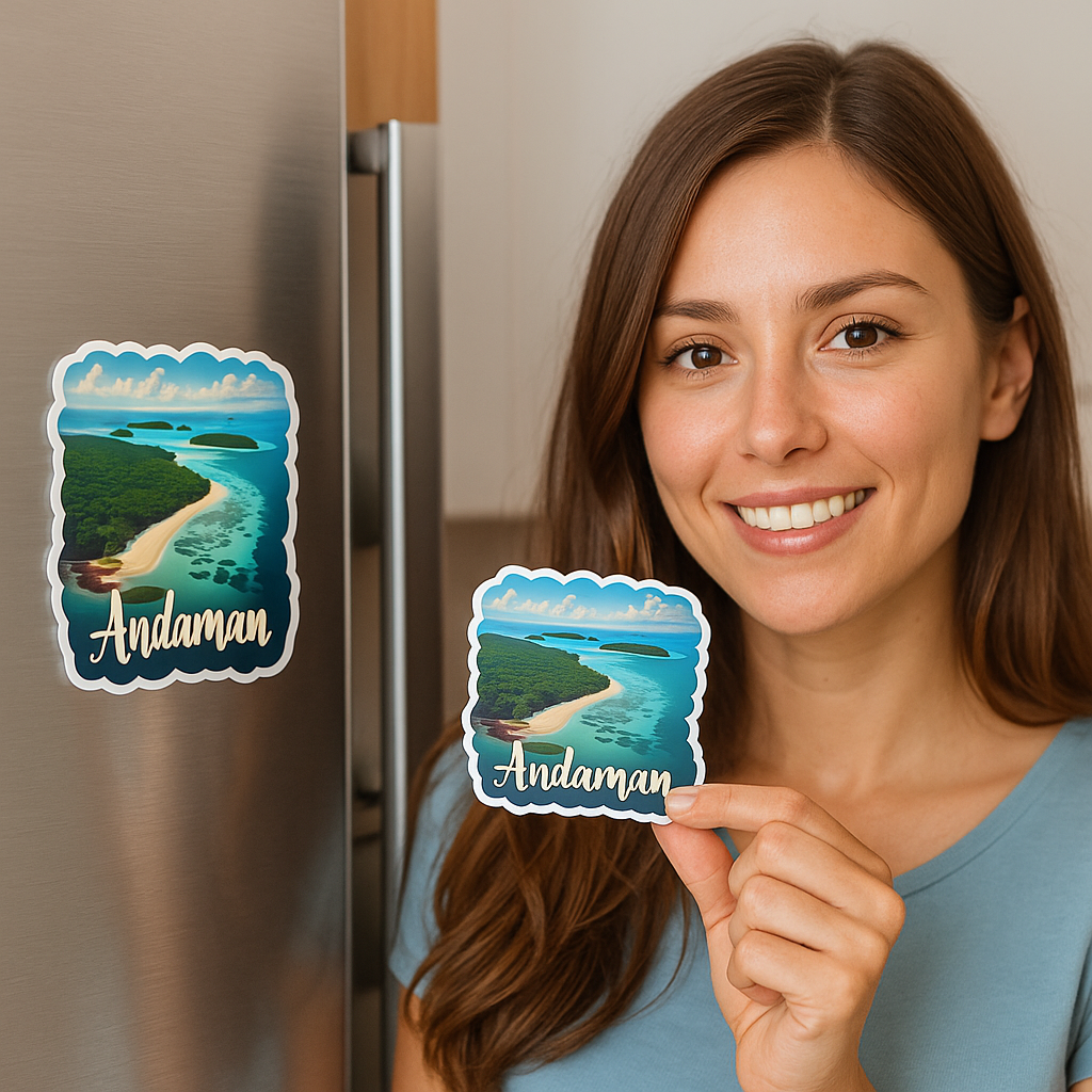 Andaman Theme Souvenir Wooden Fridge Magnet for Refrigerator