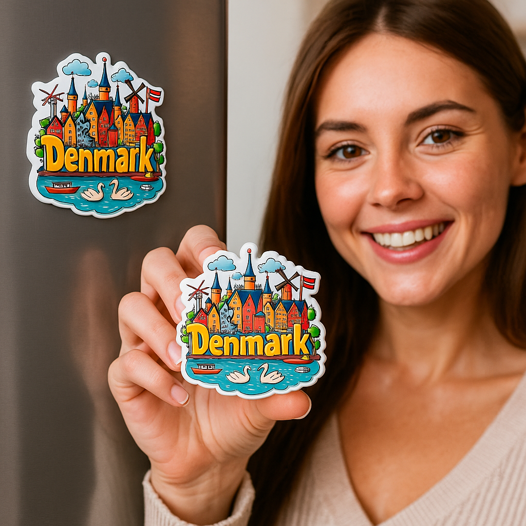 Denmark Country Theme Souvenir Wooden Refrigerator Stylish Fridge Magnet