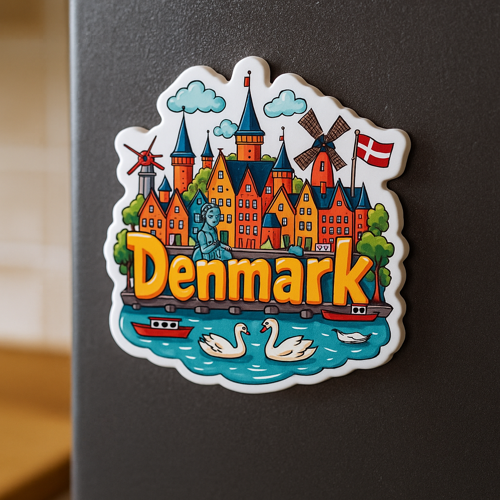 Denmark Country Theme Souvenir Wooden Refrigerator Stylish Fridge Magnet