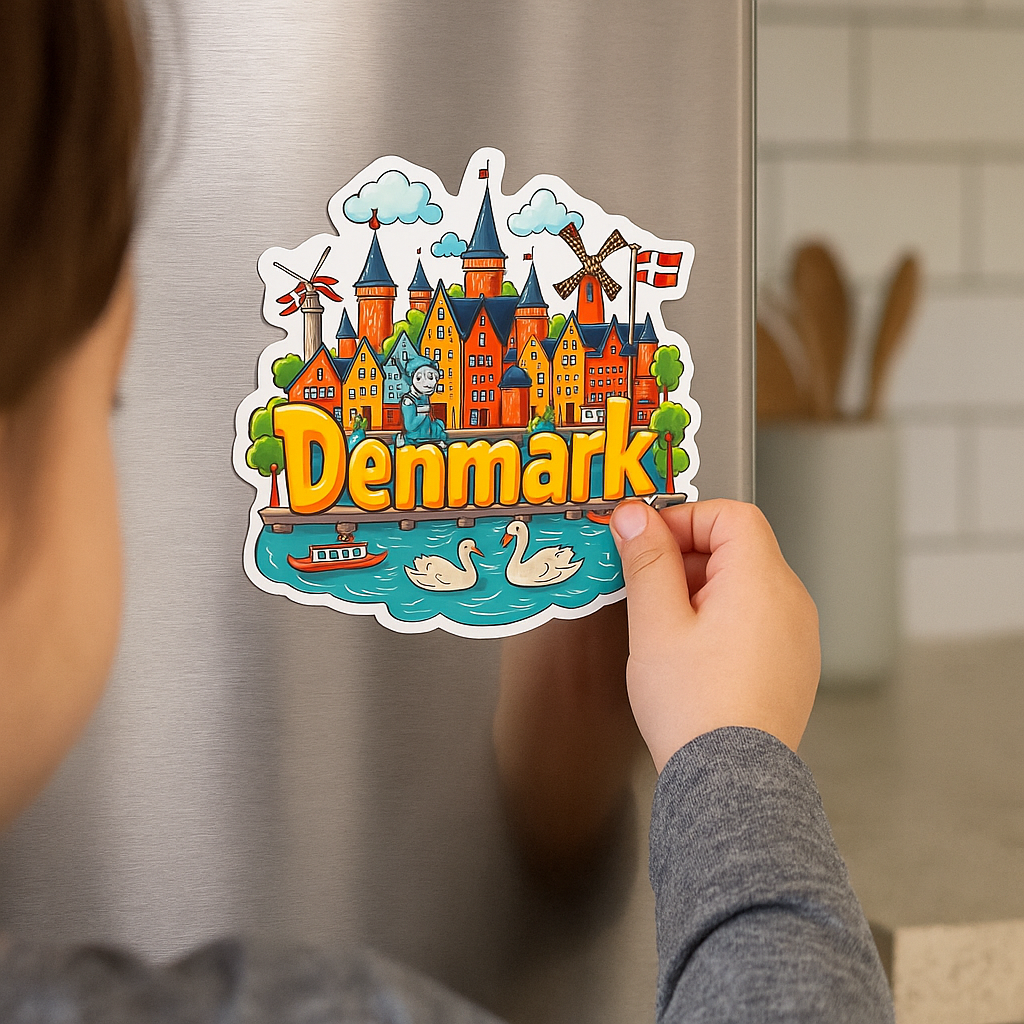 Denmark Country Theme Souvenir Wooden Refrigerator Stylish Fridge Magnet
