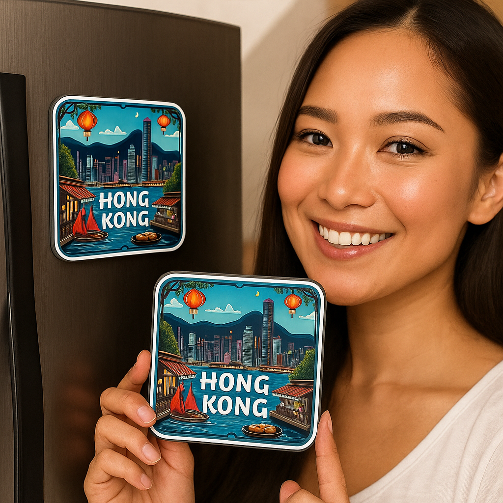 Hong Kong Country Theme Souvenir Wooden Refrigerator Stylish Fridge Magnet