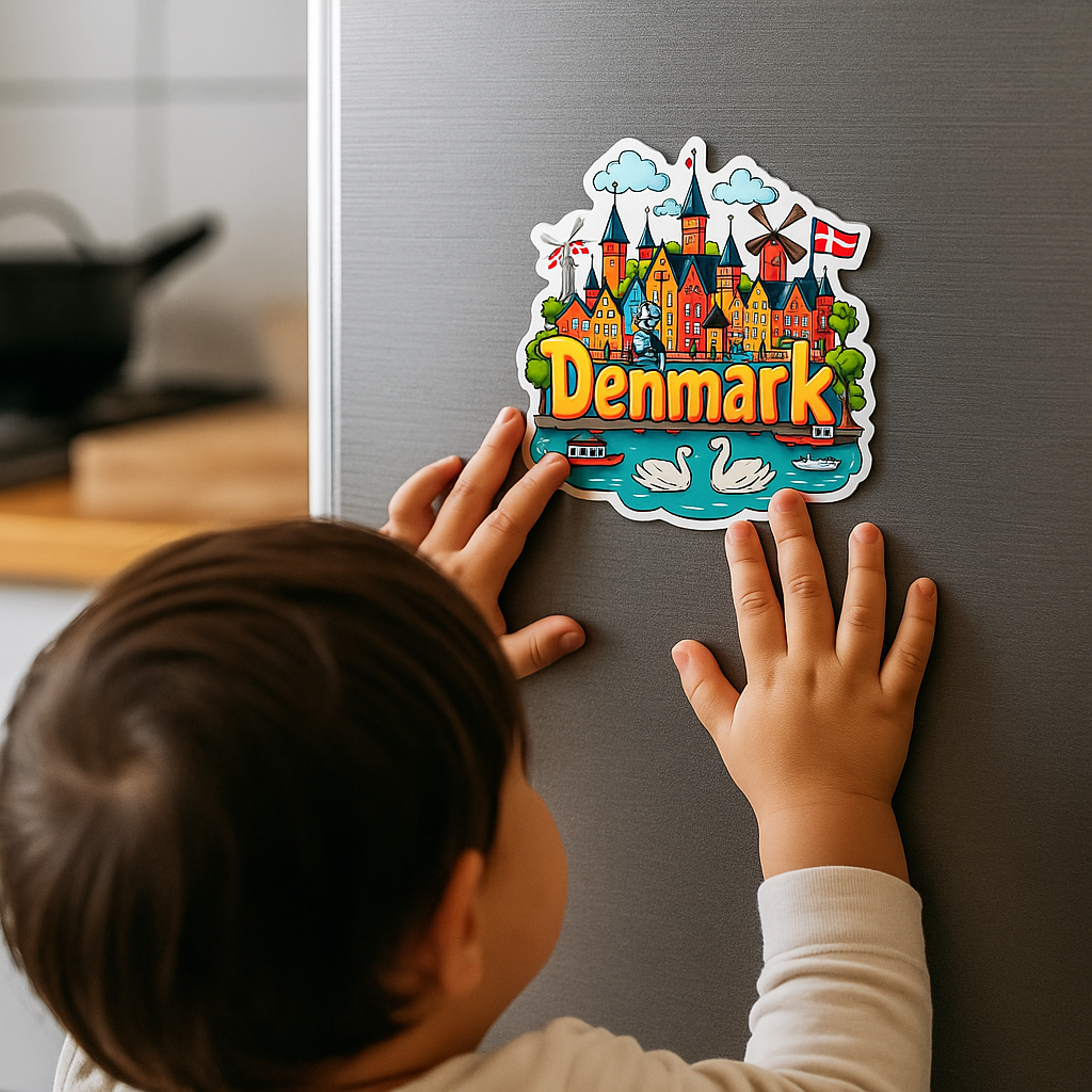 Denmark Country Theme Souvenir Wooden Refrigerator Stylish Fridge Magnet