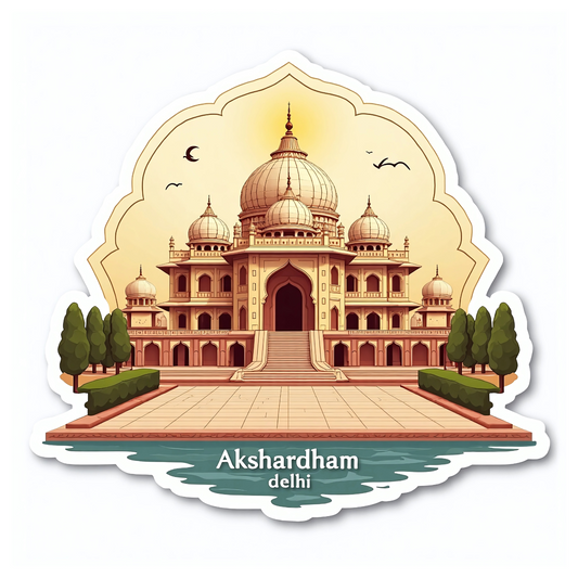 Akshardham Delhi Theme Souvenir Wooden Fridge Magnet for Refrigerator