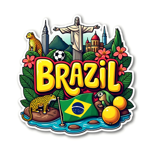 Brazil Country Theme Souvenir Wooden Refrigerator Stylish Fridge Magnet