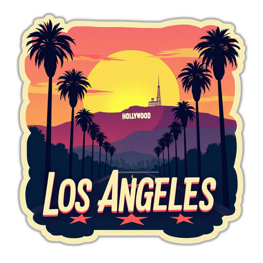 Los Angeles City Theme Souvenir Wooden Fridge Magnet – 3x3 Inch Stylish Refrigerator Magnet