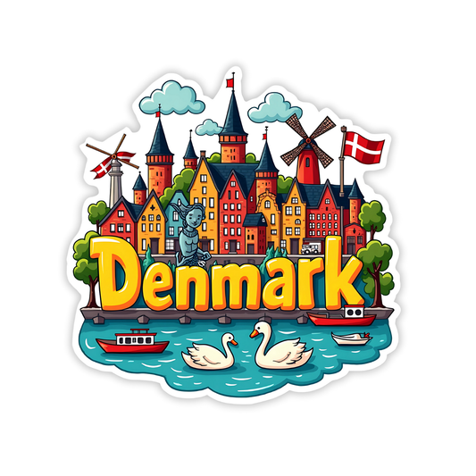 Denmark Country Theme Souvenir Wooden Refrigerator Stylish Fridge Magnet