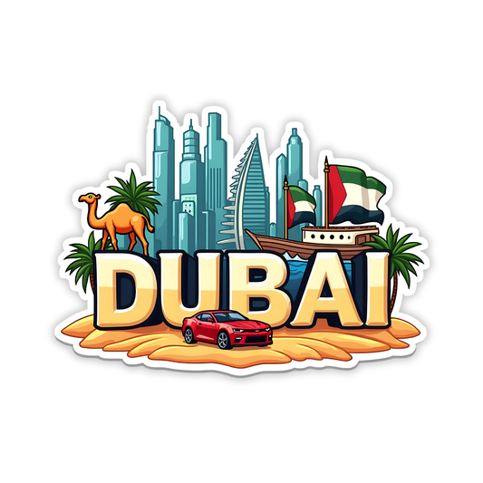 Dubai Country Theme Souvenir Wooden Refrigerator Stylish Fridge Magnet