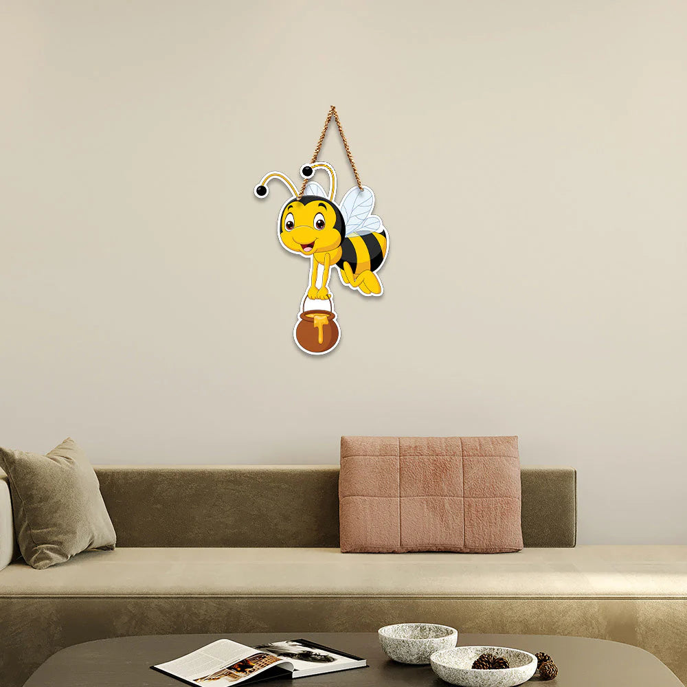 Honey Bee Decorative Wooden Wall Hanging