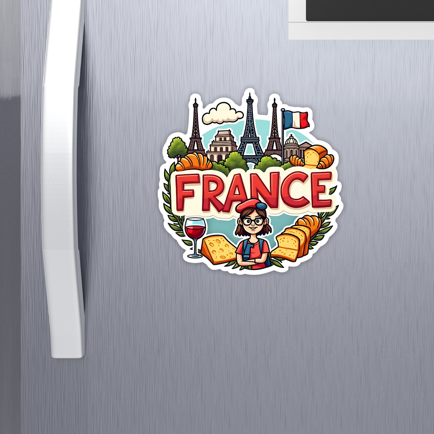 France Country Theme Souvenir Wooden Refrigerator Stylish Fridge Magnet