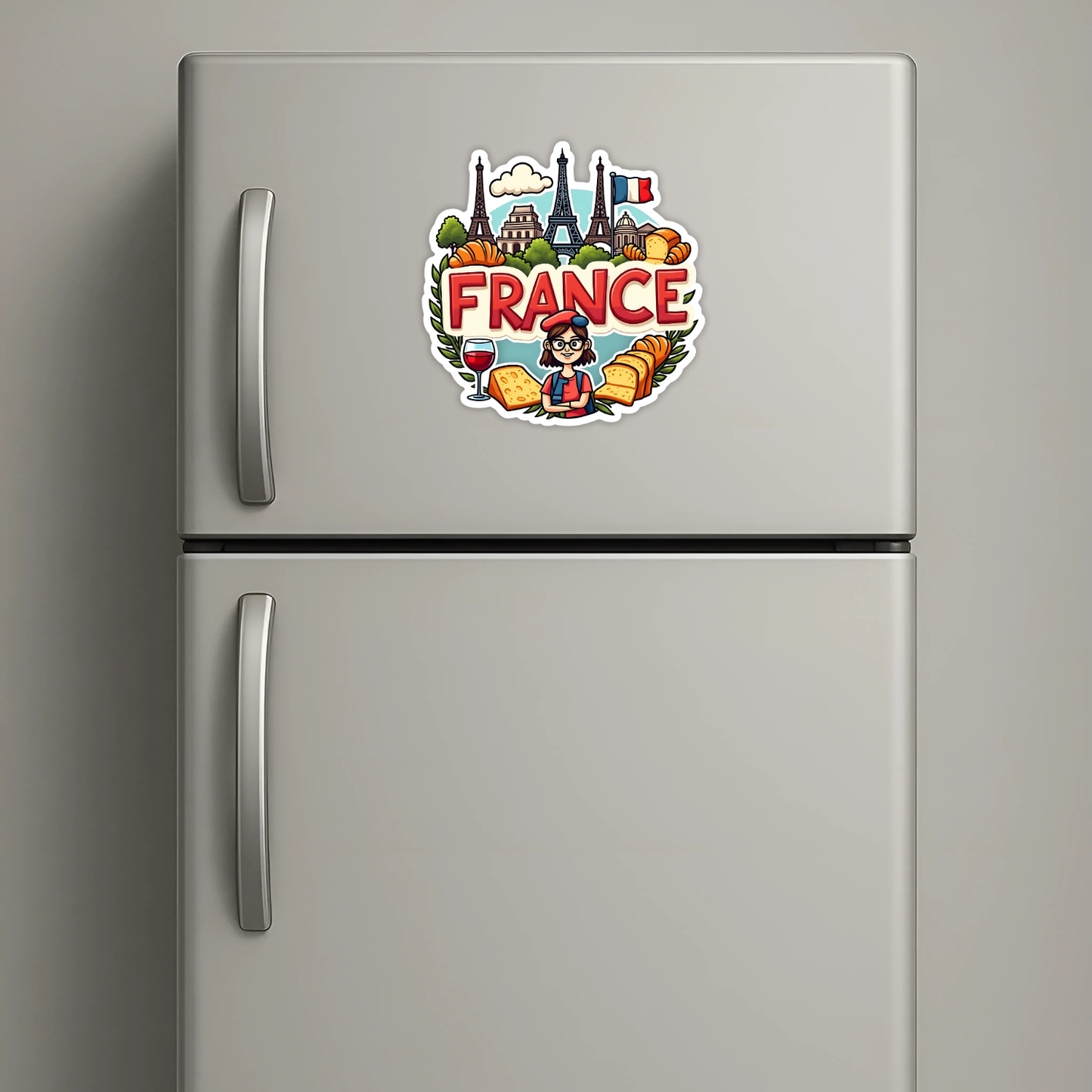 France Country Theme Souvenir Wooden Refrigerator Stylish Fridge Magnet