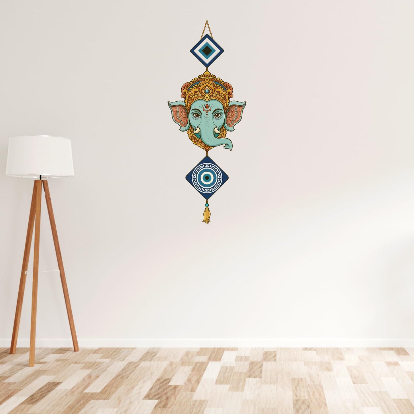 Elephant Wooden Wall Hanging for Home Kitchen Decor | Hamsa Hand Decoration
