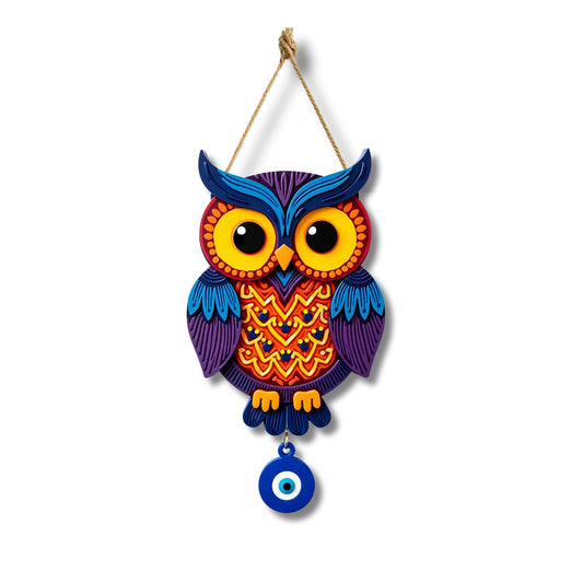 Owl Shape Wooden Wall Hanging for Home Decor, Living Room D5