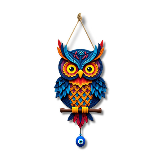 Owl Shape Wooden Wall Hanging for Home Decor, Living Room D6