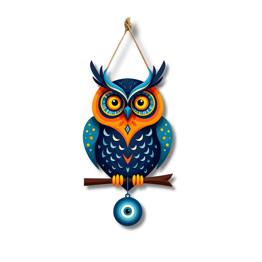 Owl Shape Wooden Wall Hanging for Home Decor, Living Room D8