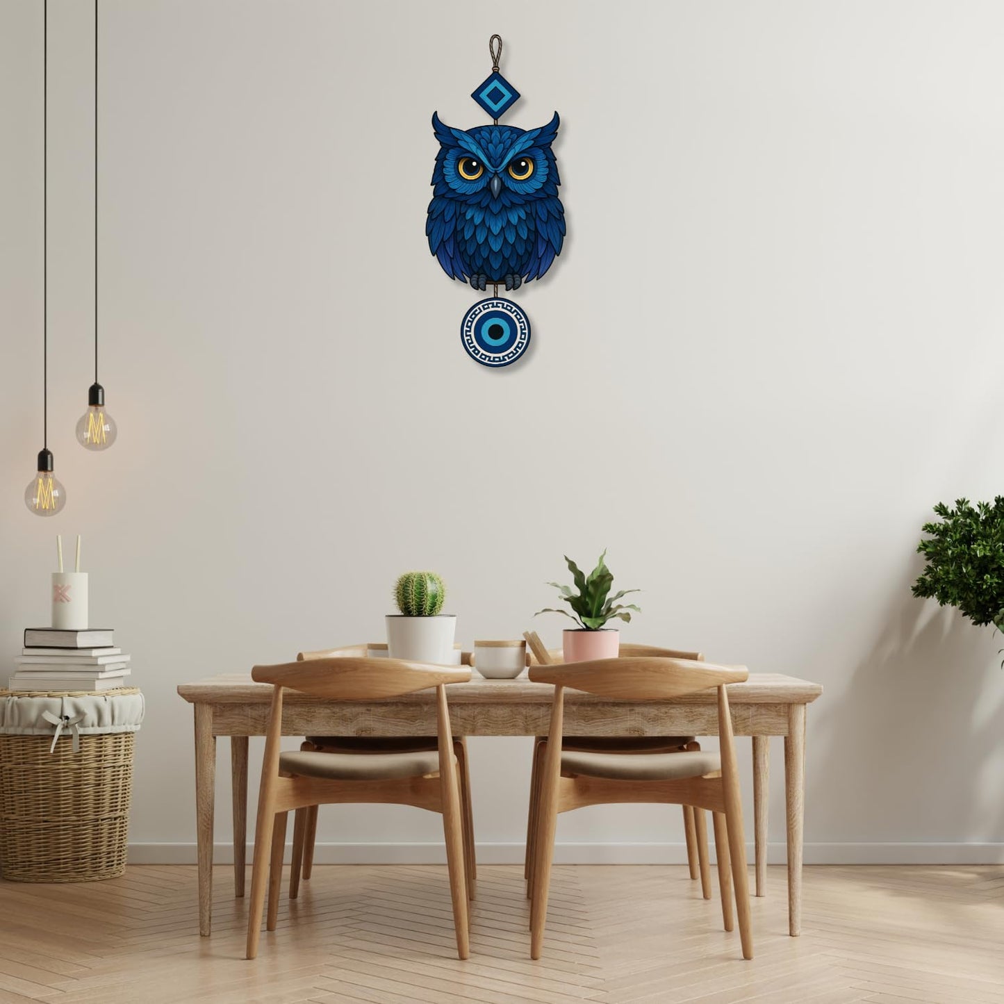 Owl Shape Wooden Wall Hanging for Home Decor, Living Room D9