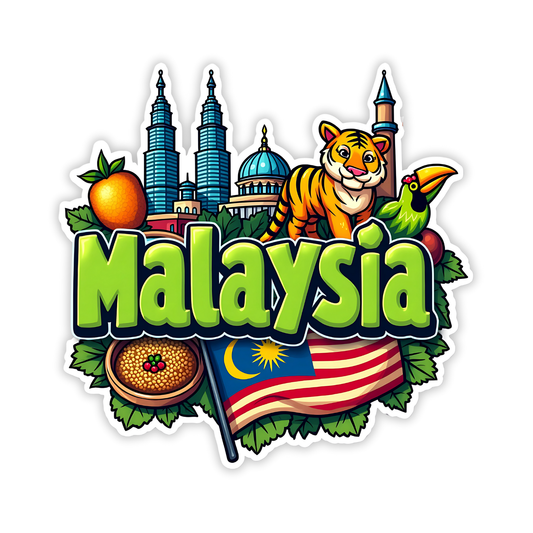 Malaysia Country Theme Souvenir Wooden Refrigerator Stylish Fridge Magnet