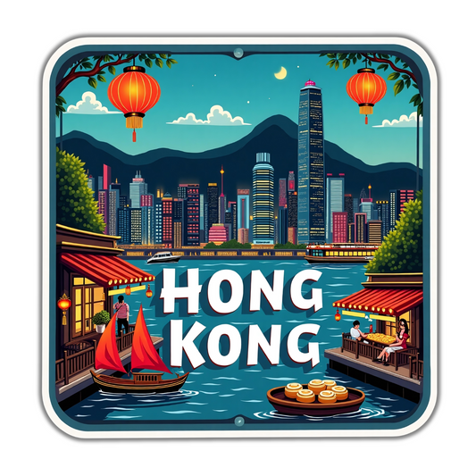 Hong Kong Country Theme Souvenir Wooden Refrigerator Stylish Fridge Magnet